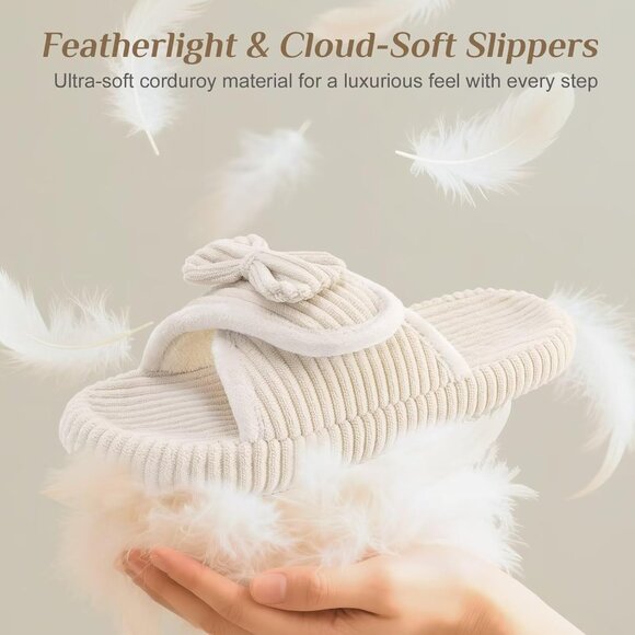 🆕Woman Beige Arch Support Open Toe Orthopedic Adjustable Home Indoor Slippers - Picture 9 of 10